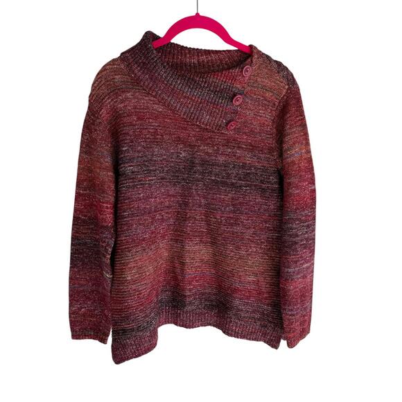 CHRISTOPHER & BANKS Multicolor Button Cowl Neck Ladies Sweater, M - Picture 1 of 5